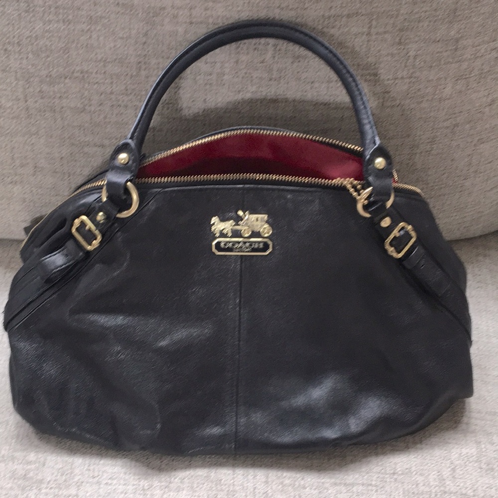 Coach leather black handbag.